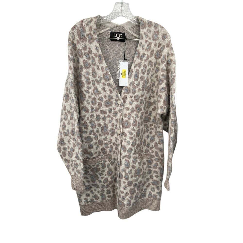SOLD. UGG Cream and Brown Cardigan Sweater Soft Knit